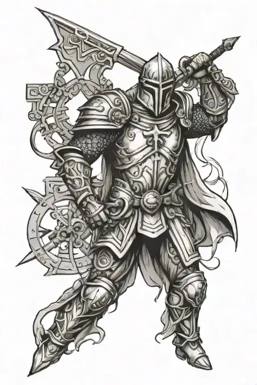 sleeve with a templar, other medieval history, a spartan and othre ancient greek history in it tattoo design idea