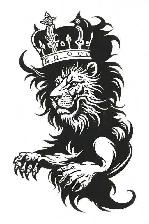 Scottish lion with a crown tattoo design idea