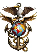 USMC eagle globe anchor with dragon giving birth to the US Army  tattoo design idea