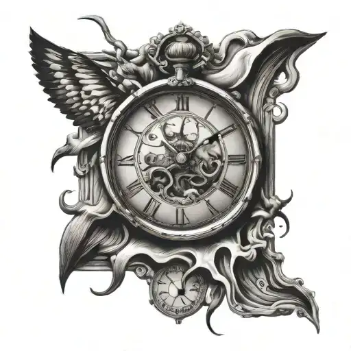 melting clock salvador dali style tattoo design inspired tattoo design idea