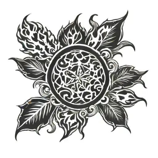 fireball logo western tattoo design idea