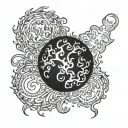 Black fireball  tattoo design idea