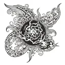 Black fireball  tattoo design idea