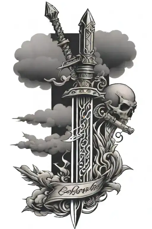 Dagger, Quote, Cloud Strife tattoo design idea