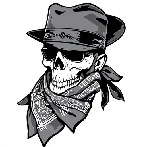 bandana gangster hand tattoo design idea