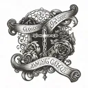 amazing Grace song   tattoo design idea
