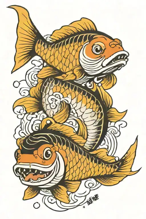 japanese fish sushi roll tattoo design idea