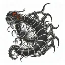tokyo ghoul centipede with red spider lily tattoo design idea