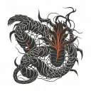 tokyo ghoul centipede with red spider lily tattoo design idea