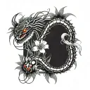 tokyo ghoul centipede with red spider lily tattoo design idea