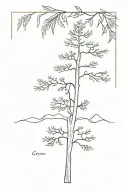 cypress tree tattoo design idea