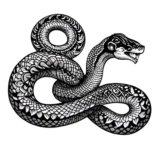 Mandala Snake tattoo design idea