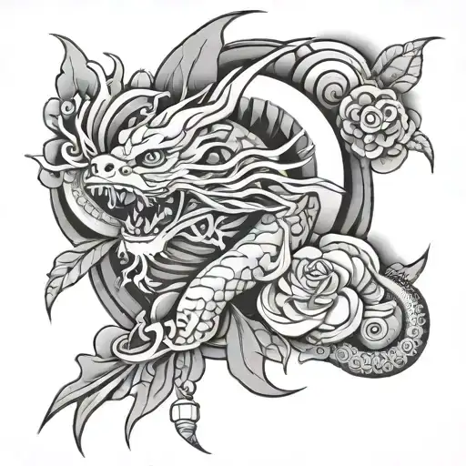 Japanese flash design tattoo design idea