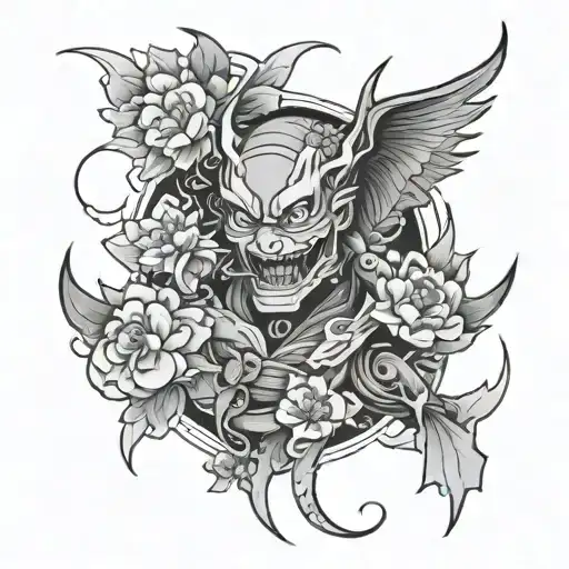 Japanese flash design inspired tattoo design idea