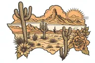 Arizona desert landscape tattoo design idea