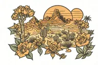 Arizona desert landscape tattoo design idea