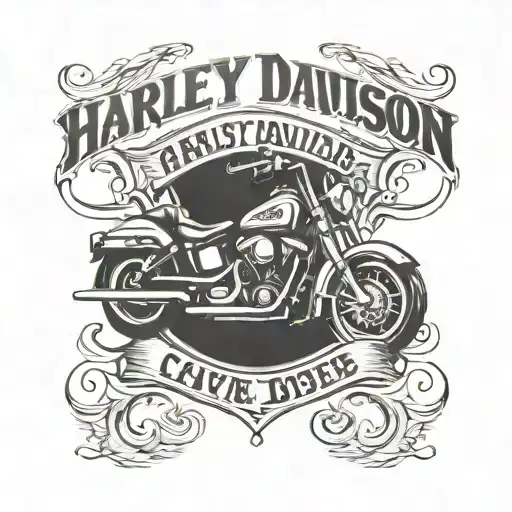 Harley Davidson logo with alternative text tattoo tattoo design idea