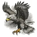 wolf eagle flying tattoo design idea