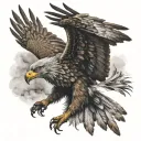 wolf eagle flying tattoo design idea
