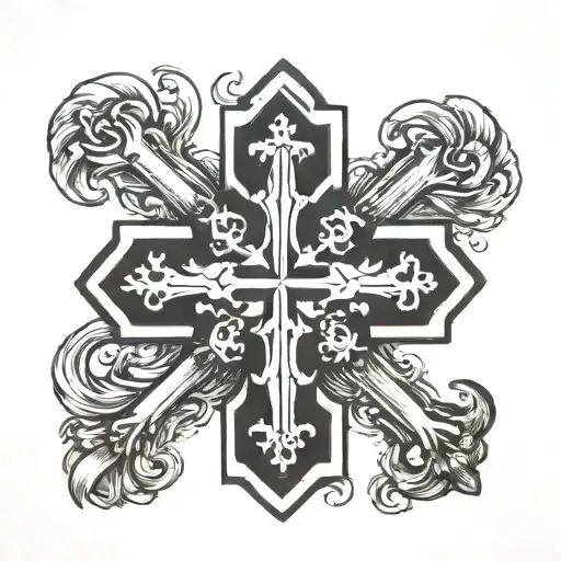 Serbian cross   tattoo design idea