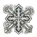 Serbian cross   tattoo design idea