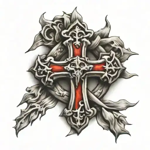 Serbian cross intertwined tattoo design idea