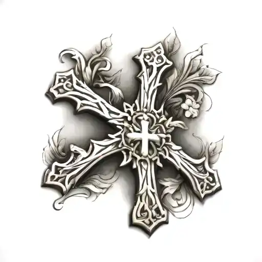 Serbian cross  tattoo design idea