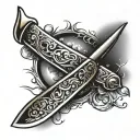 straight razor reflecting moonlight shining tattoo design idea