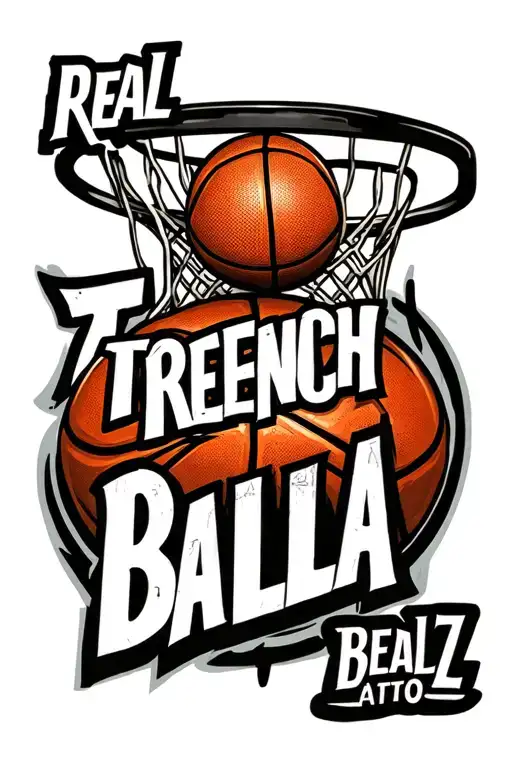 "Real Trench BallaZ" basket ball tattoo design idea