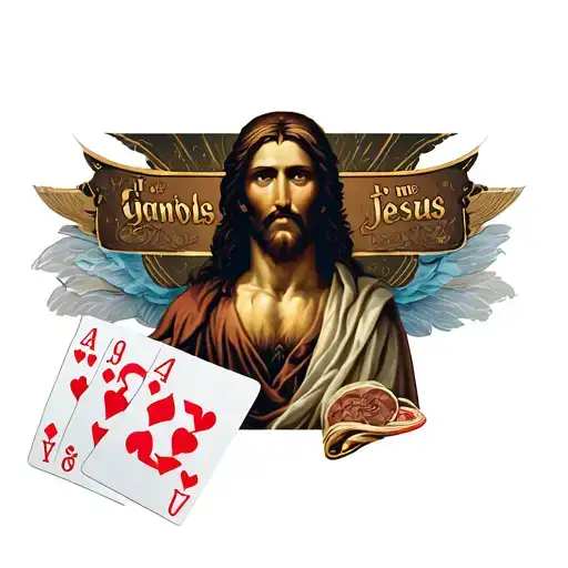 if life is a gamble I'm betting on Jesus tattoo design idea