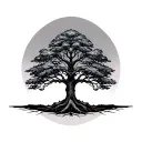 Geometric elm tree tattoo design idea