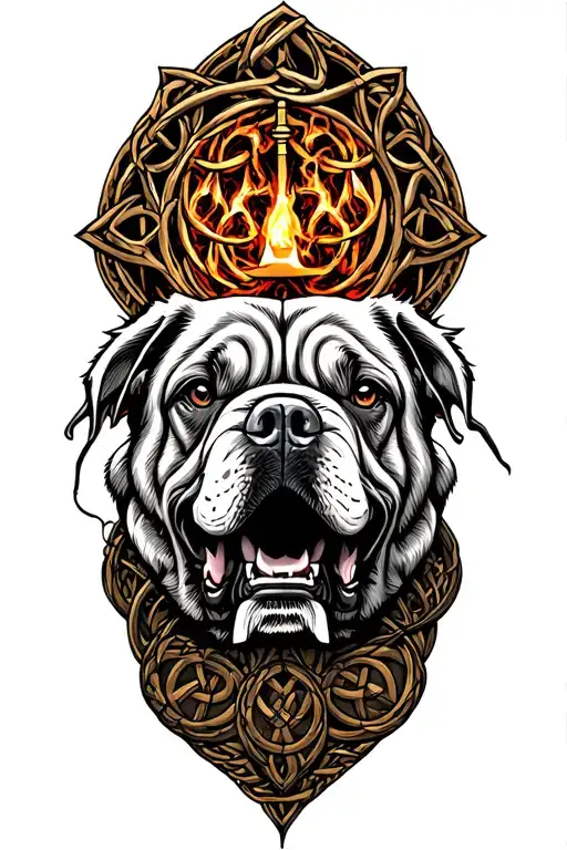 celtic tree of life, midevil libra scale, english mastiff, old harley engine & time tattoo design idea