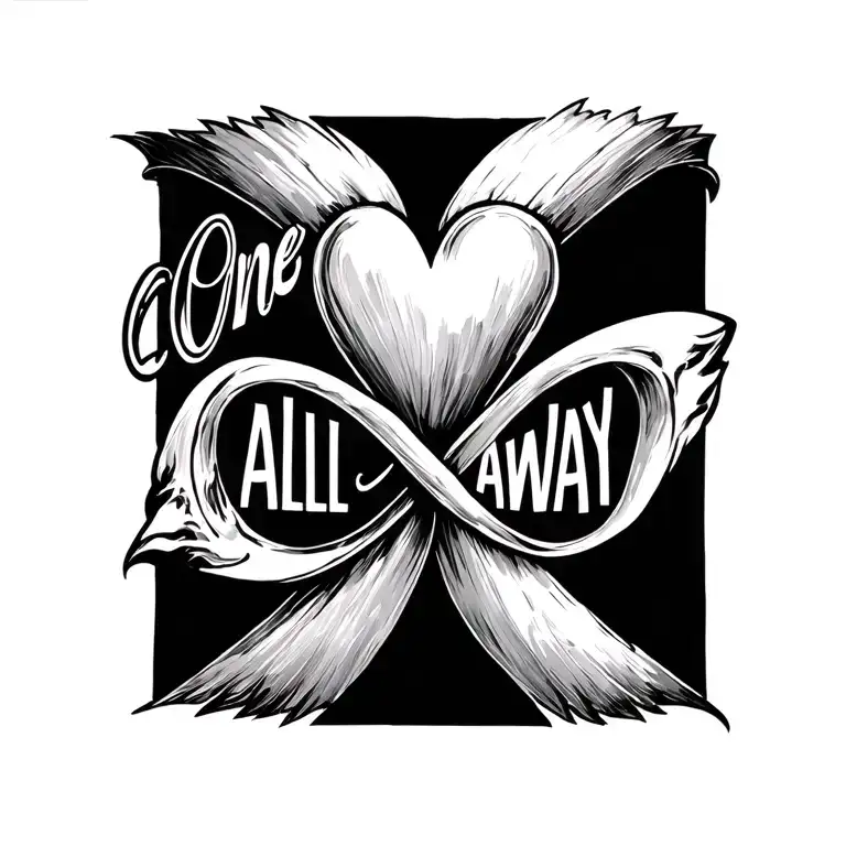"One call Away " heart infinity symbol tattoo design idea