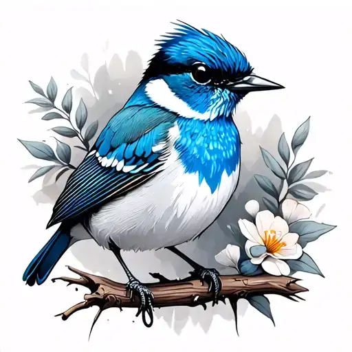 Blue Wren tattoo design idea