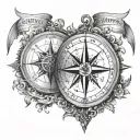 Compass, northeast. Boston, Massachusetts. Windham, New Hampshire. New York City. Washington DC. tattoo design idea