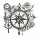 Compass, northeast. Boston, Massachusetts. Windham, New Hampshire. New York City. Washington DC. tattoo design idea