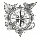 Compass, northeast. Boston, Massachusetts. Windham, New Hampshire. New York City. Washington DC. tattoo design idea