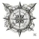 Compass, northeast. Boston, Massachusetts. Windham, New Hampshire. New York City. Washington DC. tattoo design idea