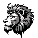 lion head with a gladiator  tattoo design idea