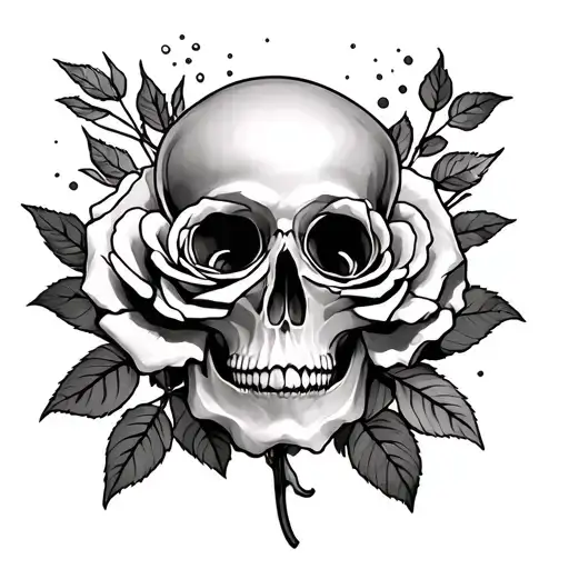roses life and death  tattoo design idea
