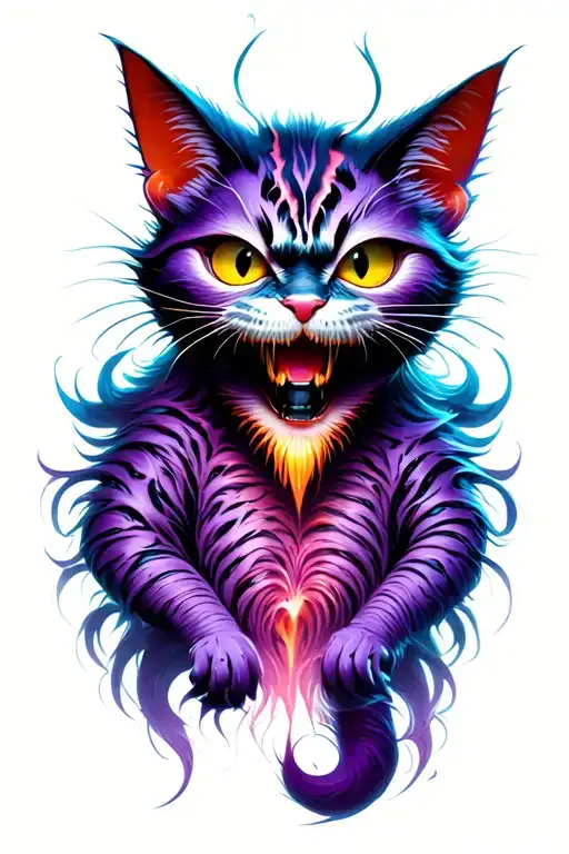 evil Cheshire cat tattoo design idea