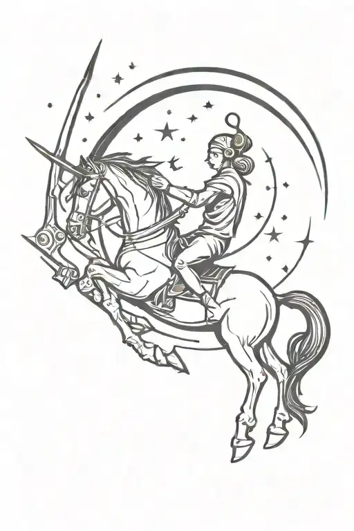 sagittarius zodiac sign and moon in scorpio tattoo design idea