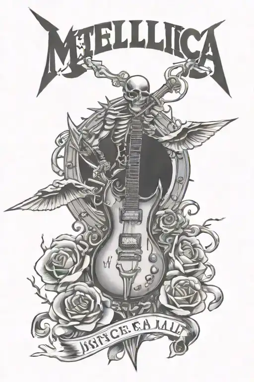 METALLICA AND JUSTICE FOR ALL tattoo design idea