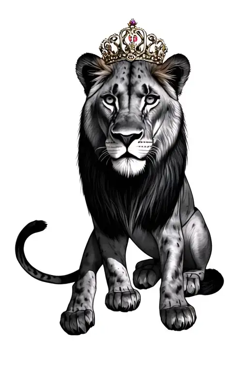 lioness queen tattoo design idea