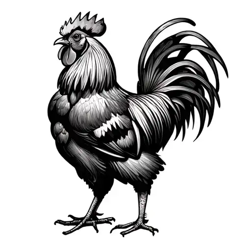 Stop fighting rooster tattoo design idea