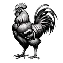 Stop fighting rooster tattoo design idea
