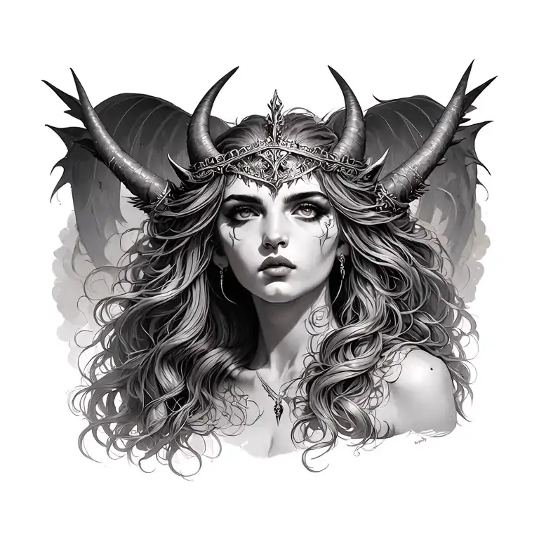 lilith queen of demons tattoo design idea