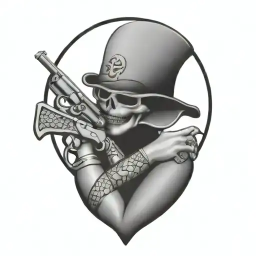 don't tread on me flintlock pistols tattoo design idea