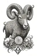 risk and reward (aries) tattoo design idea
