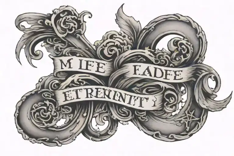 the words my life fading with eternity over top of it  tattoo design idea